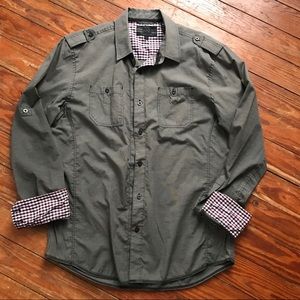 Dark Charcoal Button Down Shirt•L•17-17 1/2•015